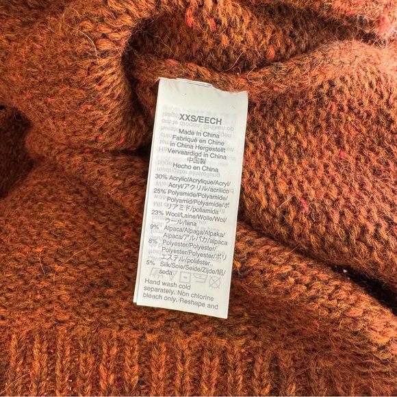 Madewell Loring Wrap Knit Cardigan Sweater Orange Brown - Picture 10 of 12